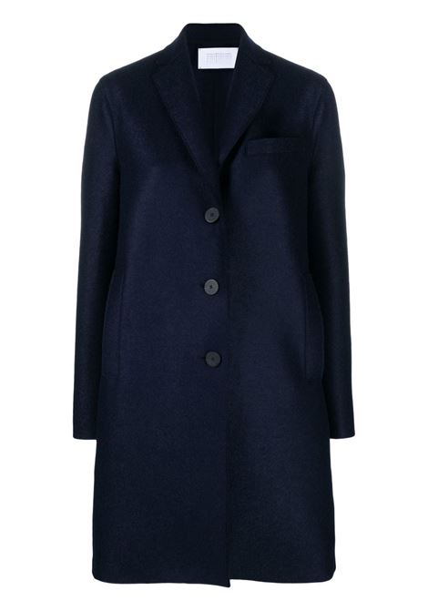 Navy blue single-breasted virgin wool coat Harris wharf london - women